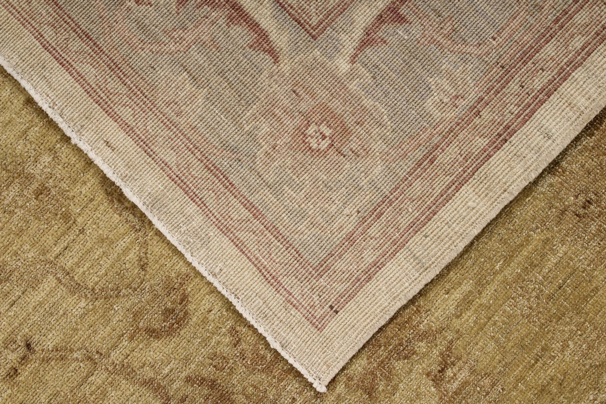 6x8 Ivory and Beige Turkish Oushak Rug
