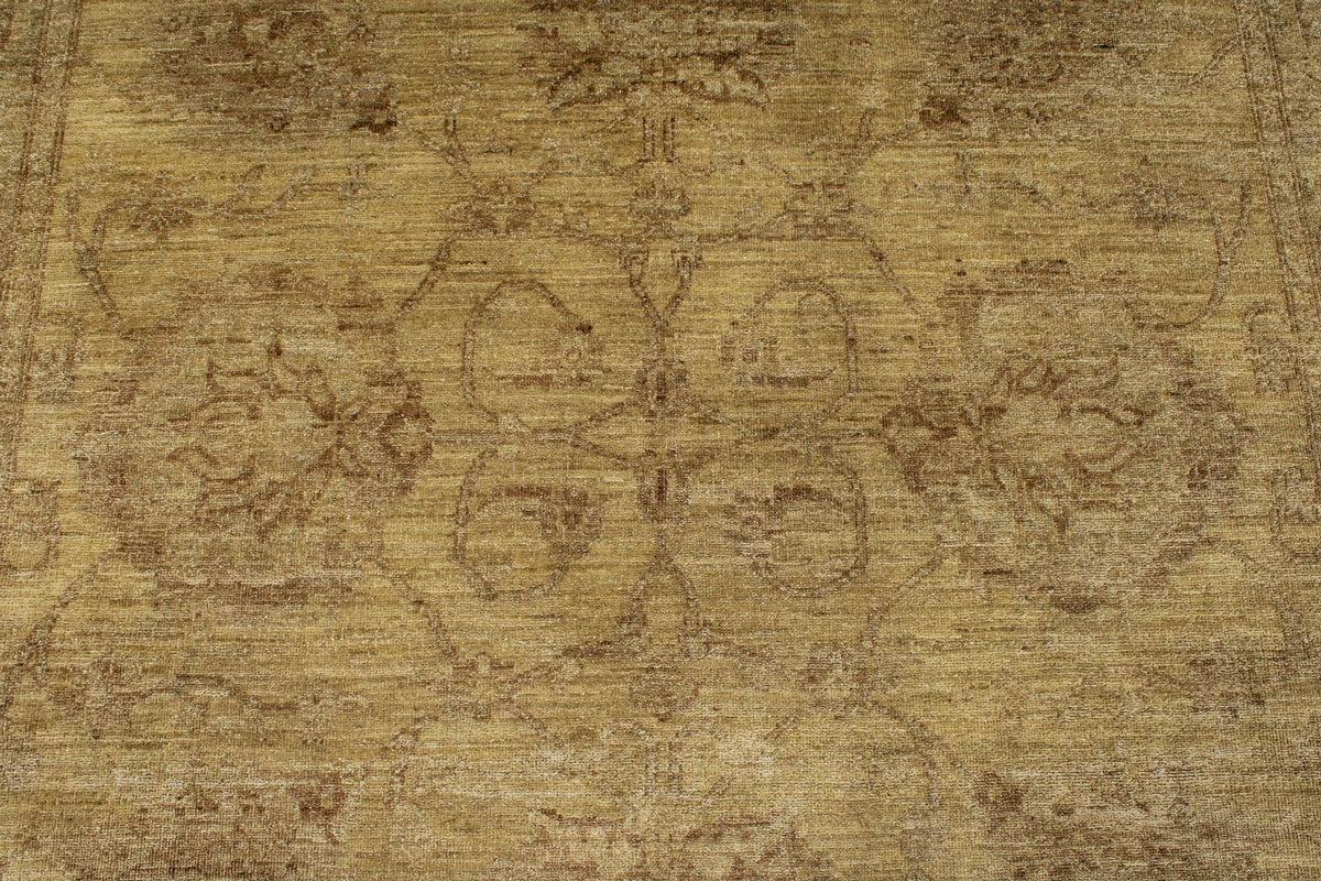 6x8 Ivory and Beige Turkish Oushak Rug
