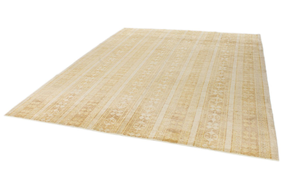 8x10 Light Brown and Beige Modern Contemporary Rug