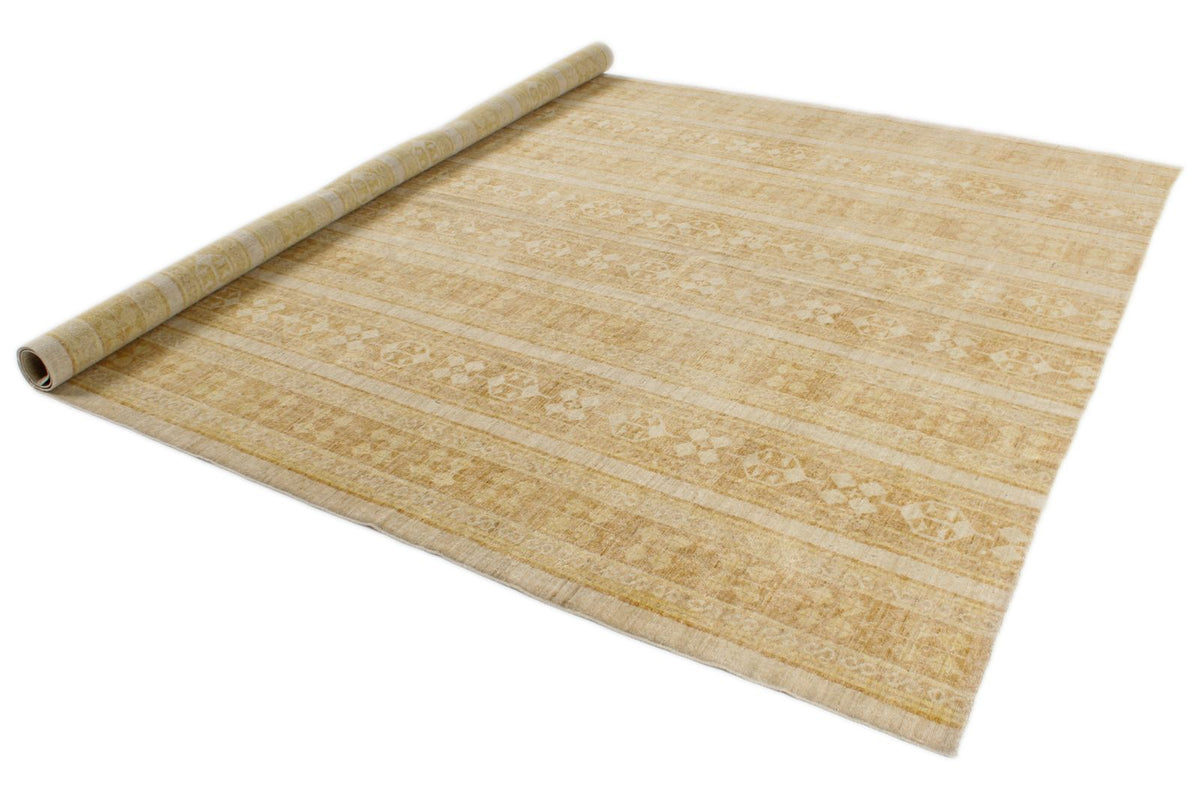 8x10 Light Brown and Beige Modern Contemporary Rug
