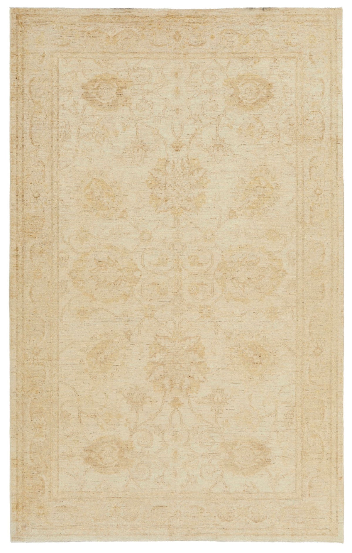 6x10 Ivory and Beige Modern Contemporary Rug