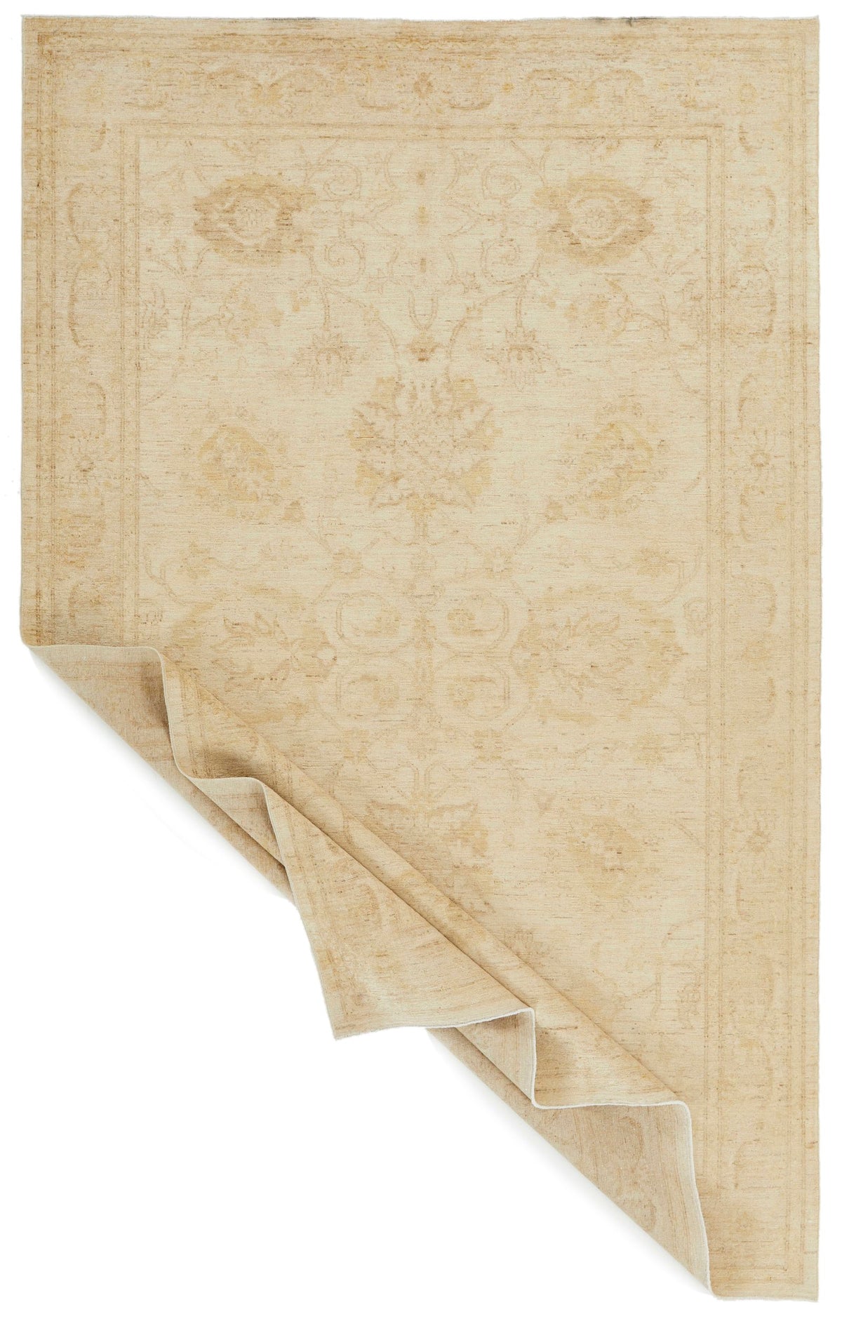 6x10 Ivory and Beige Modern Contemporary Rug