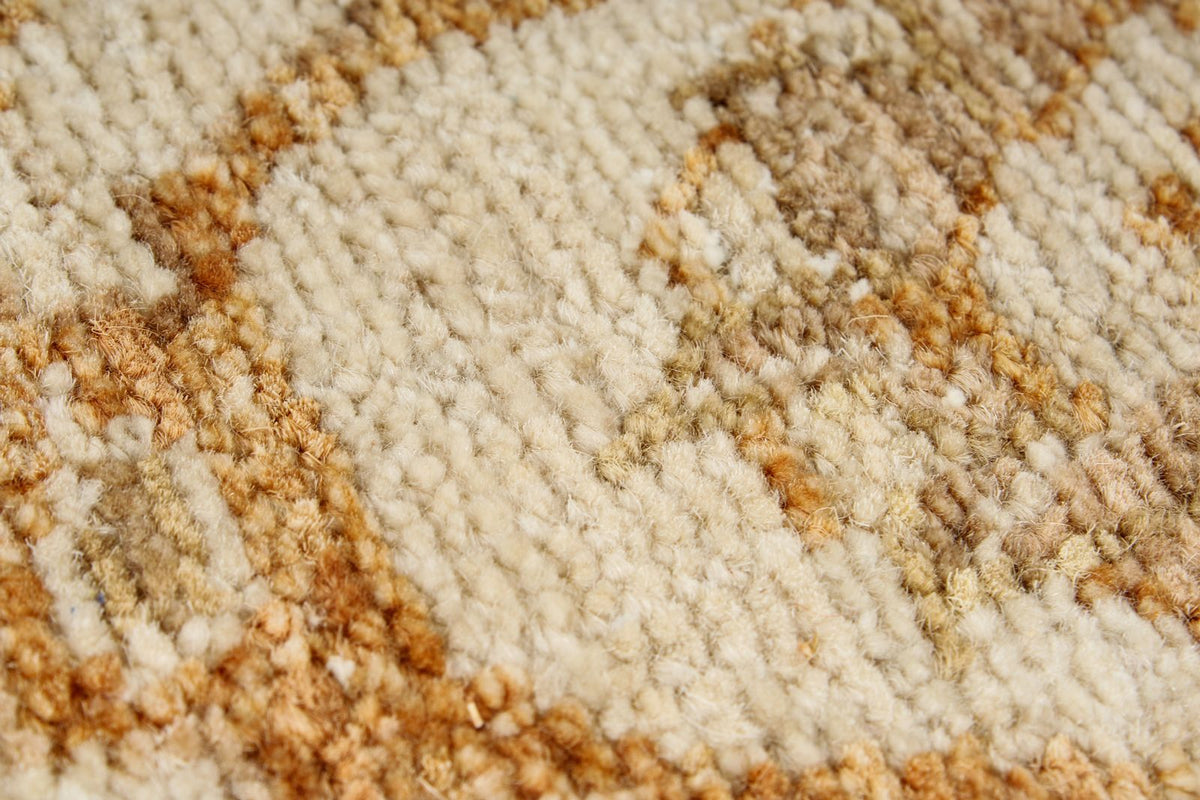 9x10 Brown and Ivory Turkish Oushak Rug