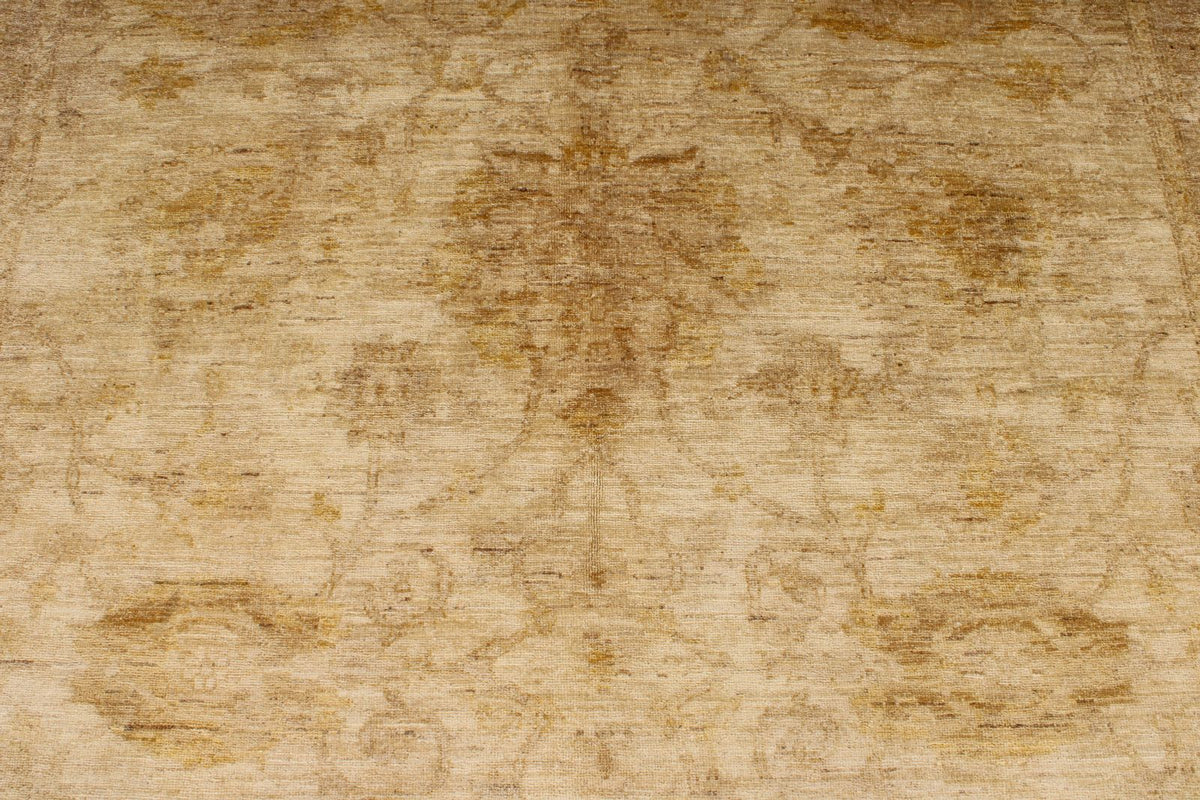 6x9 Beige and Ivory Turkish Oushak Rug