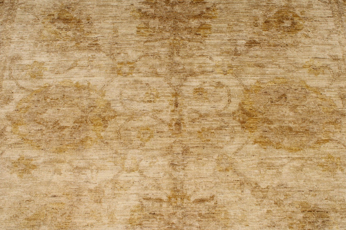 6x9 Beige and Ivory Turkish Oushak Rug