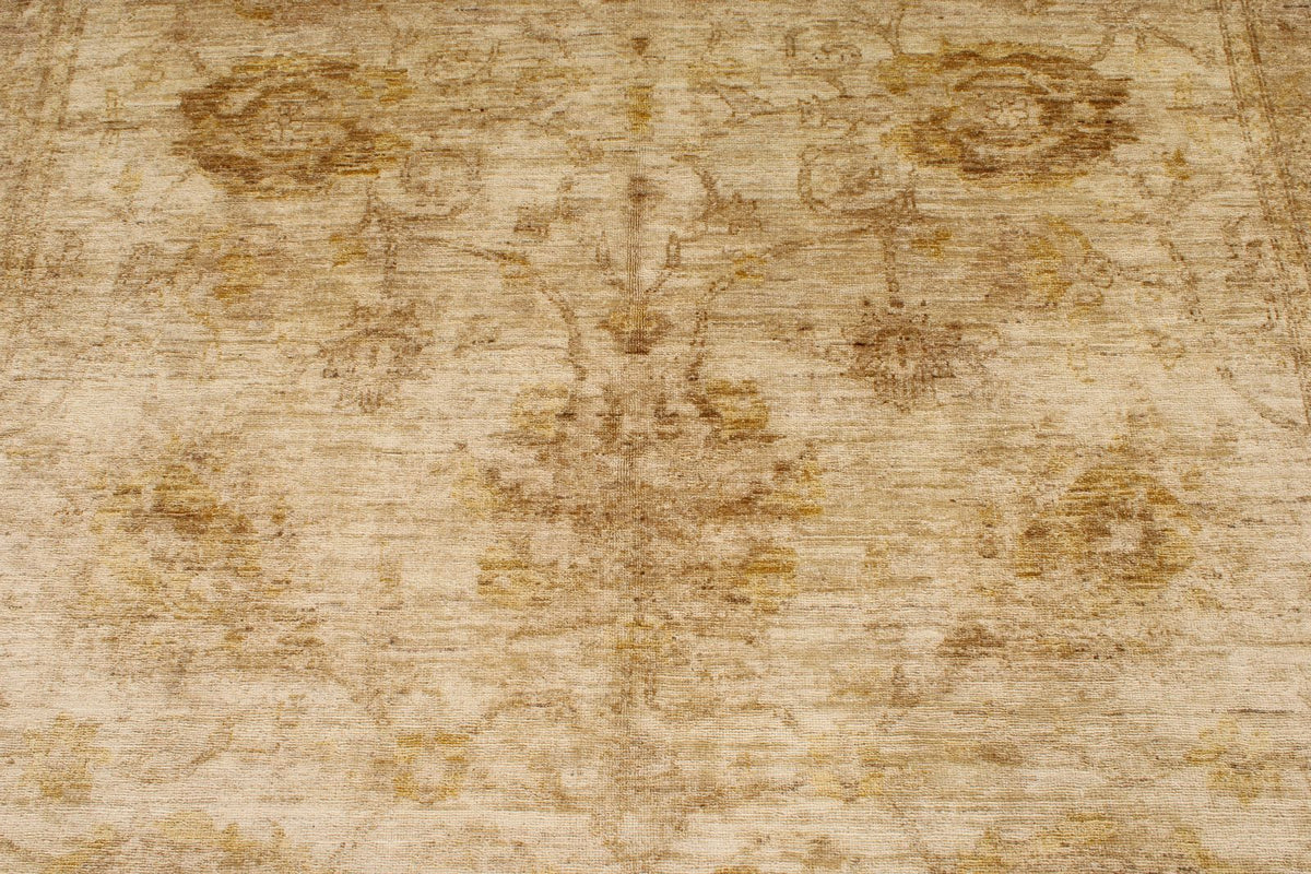 6x9 Beige and Ivory Turkish Oushak Rug