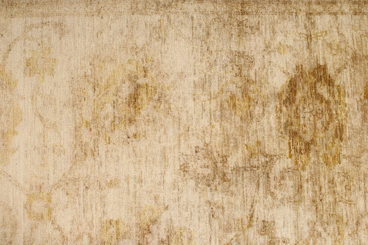 6x9 Beige and Ivory Turkish Oushak Rug