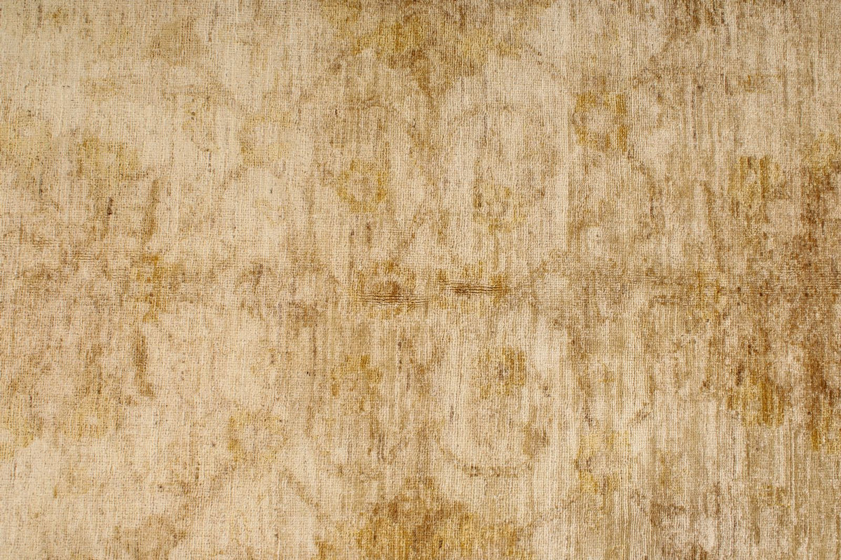 6x9 Beige and Ivory Turkish Oushak Rug