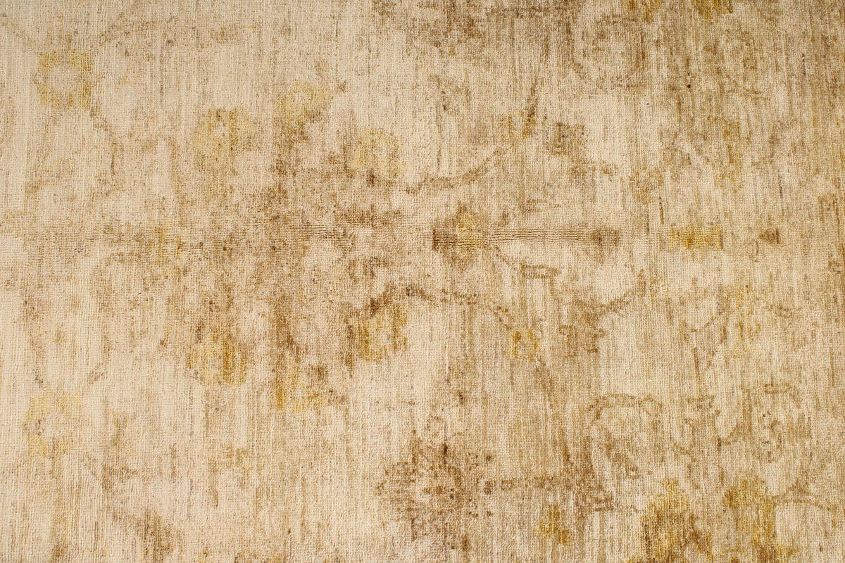 6x9 Beige and Ivory Turkish Oushak Rug