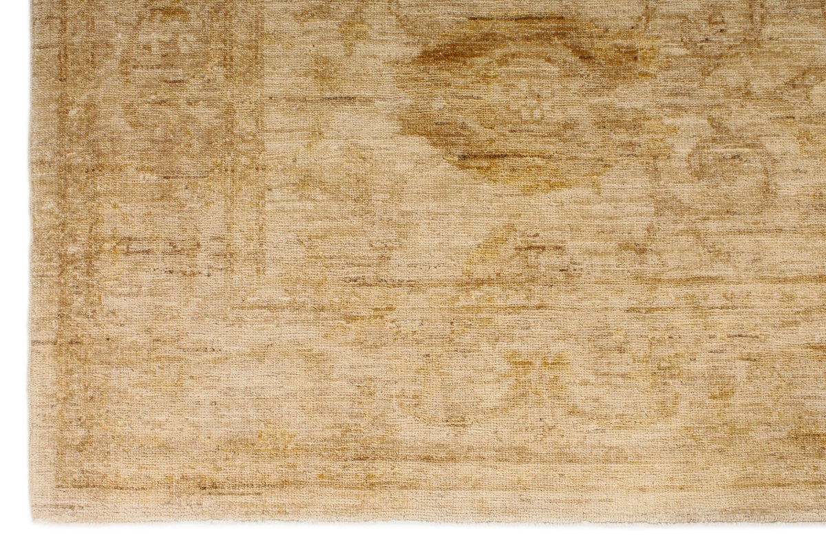 6x9 Beige and Ivory Turkish Oushak Rug