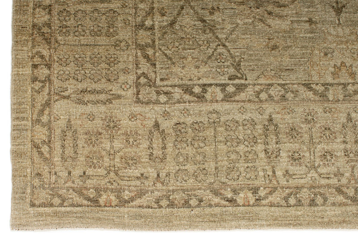 8x10 Brown and Ivory Turkish Oushak Rug