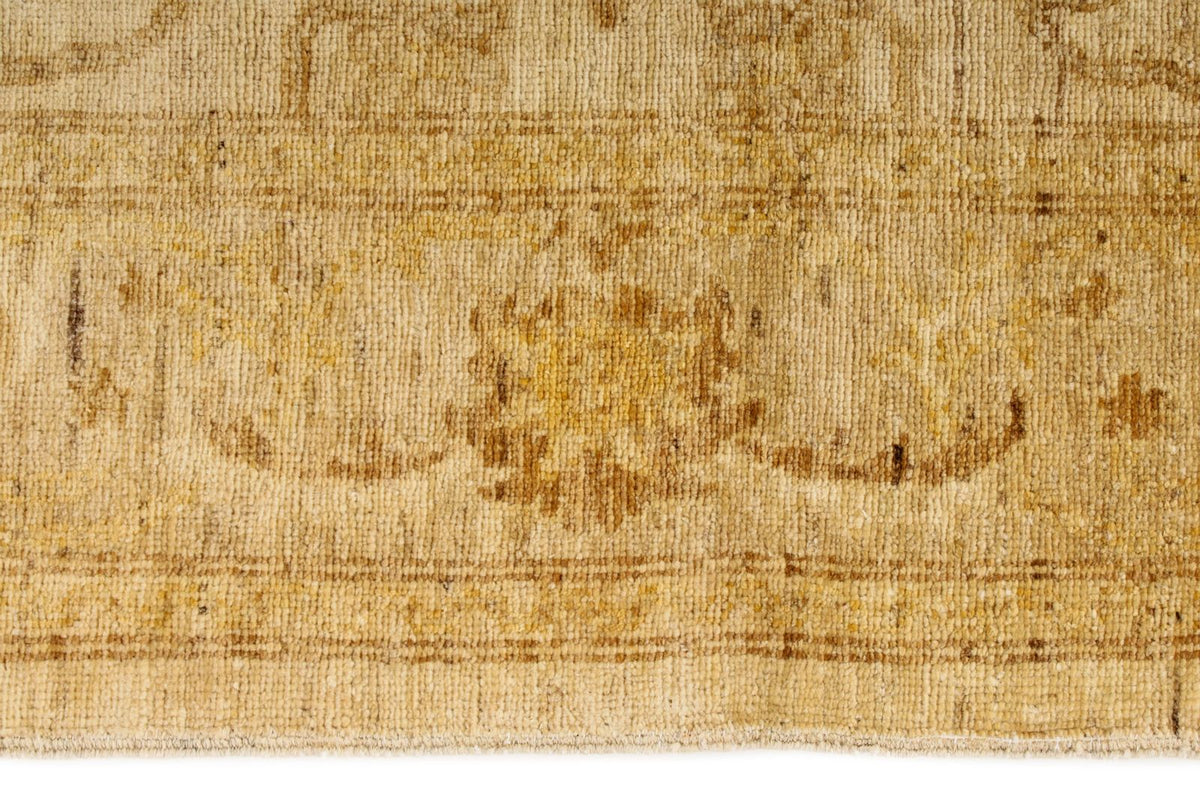 6x9 Ivory and Gold Turkish Oushak Rug
