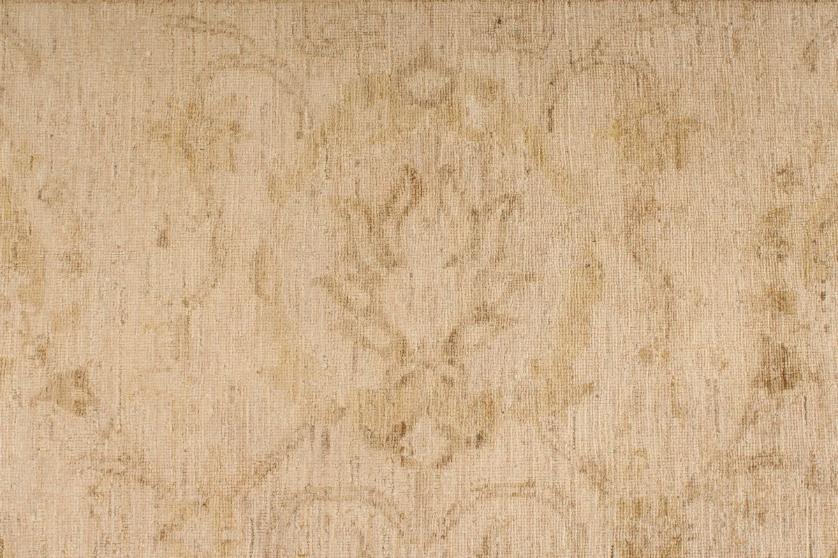 6x10 Ivory and Gold Turkish Oushak Rug