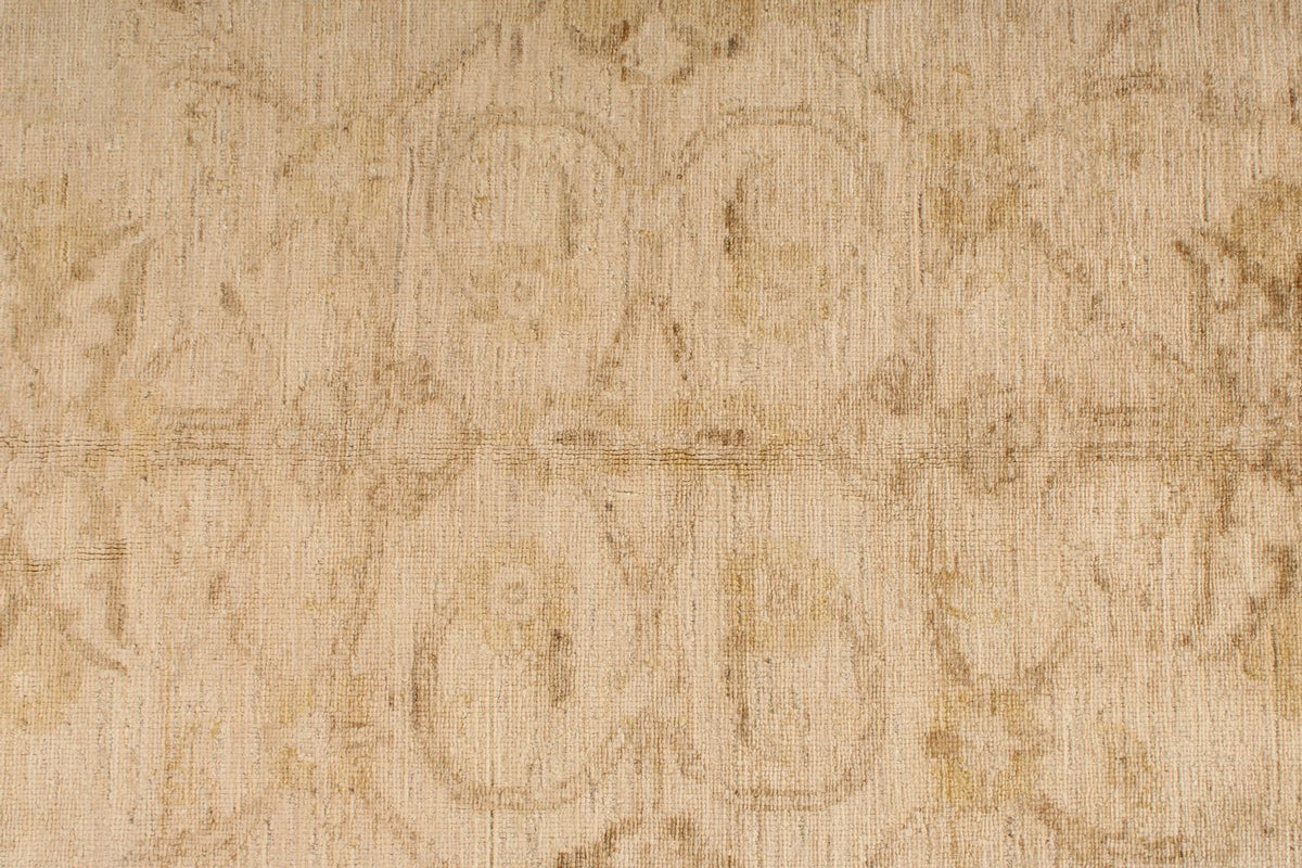6x10 Ivory and Gold Turkish Oushak Rug