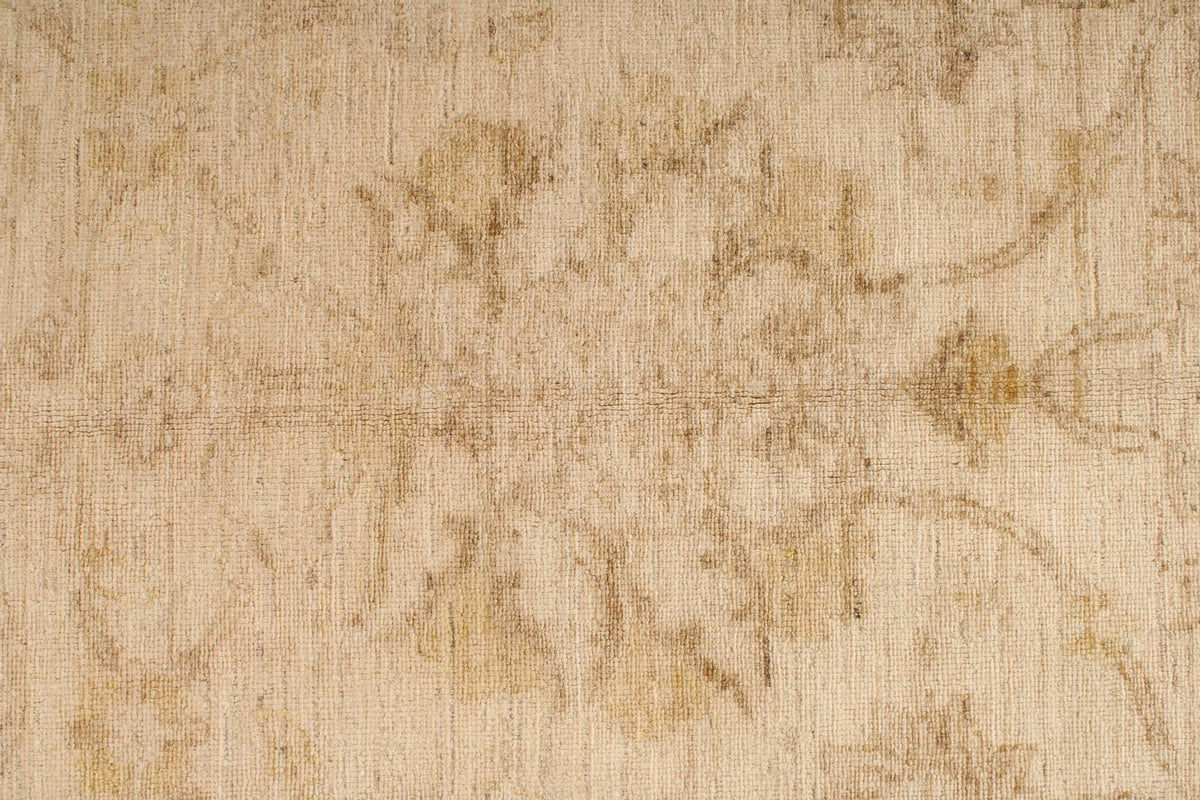 6x10 Ivory and Gold Turkish Oushak Rug