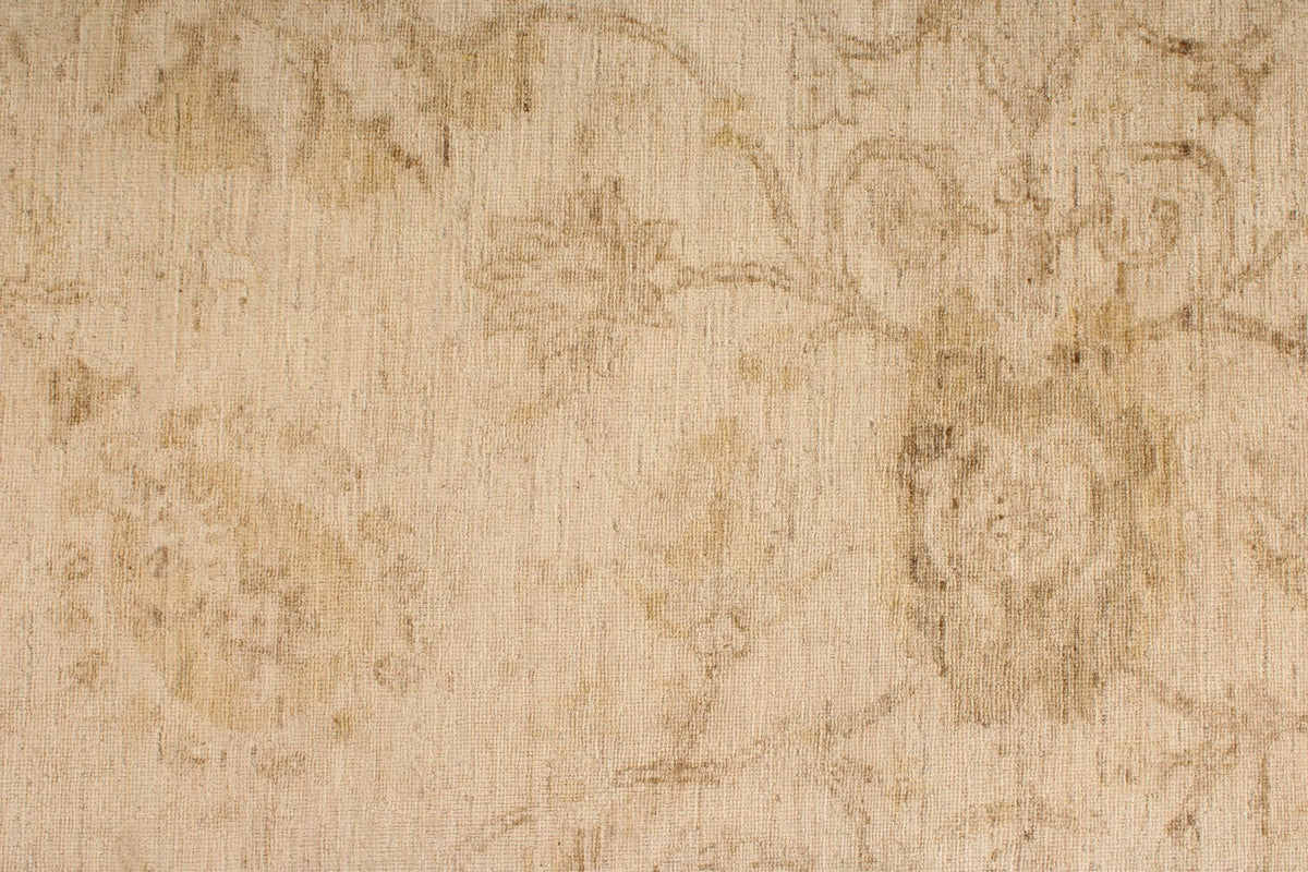 6x10 Ivory and Gold Turkish Oushak Rug
