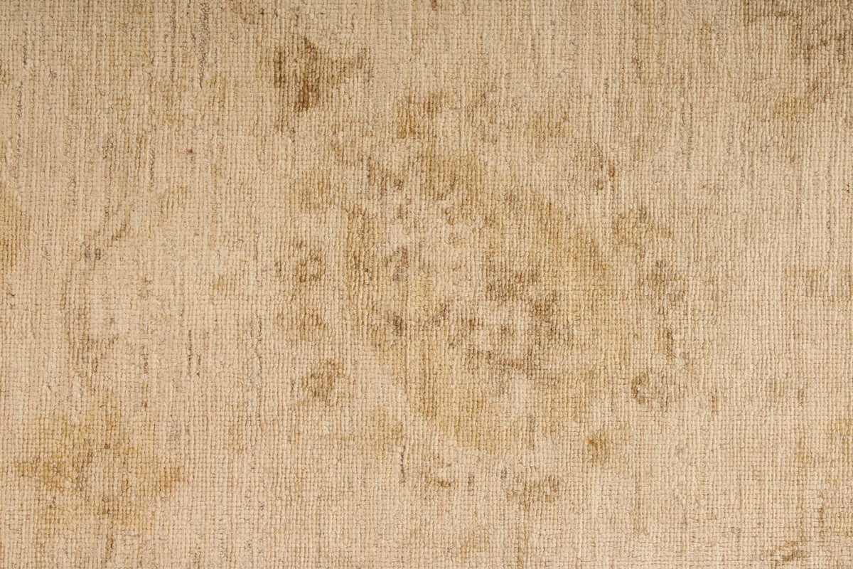 6x10 Ivory and Gold Turkish Oushak Rug