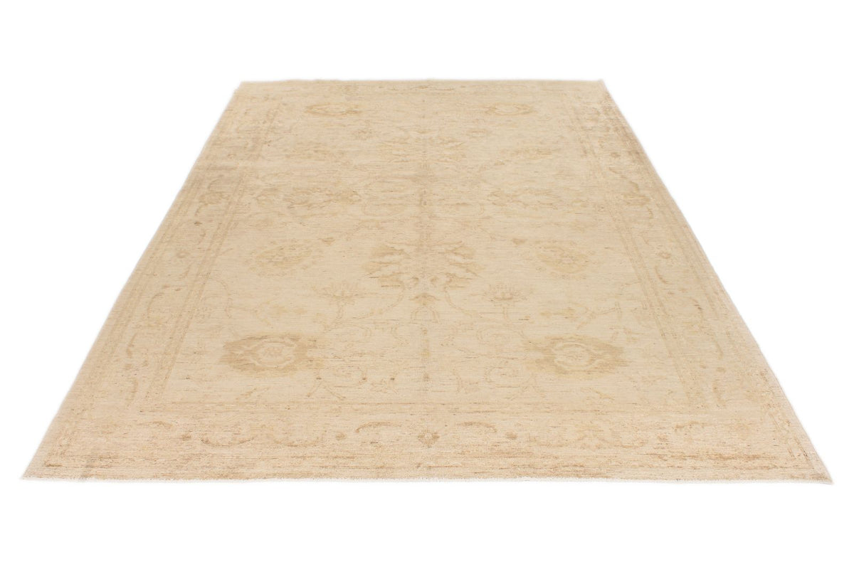 6x10 Ivory and Gold Turkish Oushak Rug