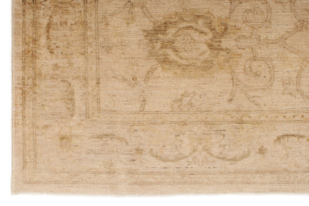 6x10 Ivory and Gold Turkish Oushak Rug