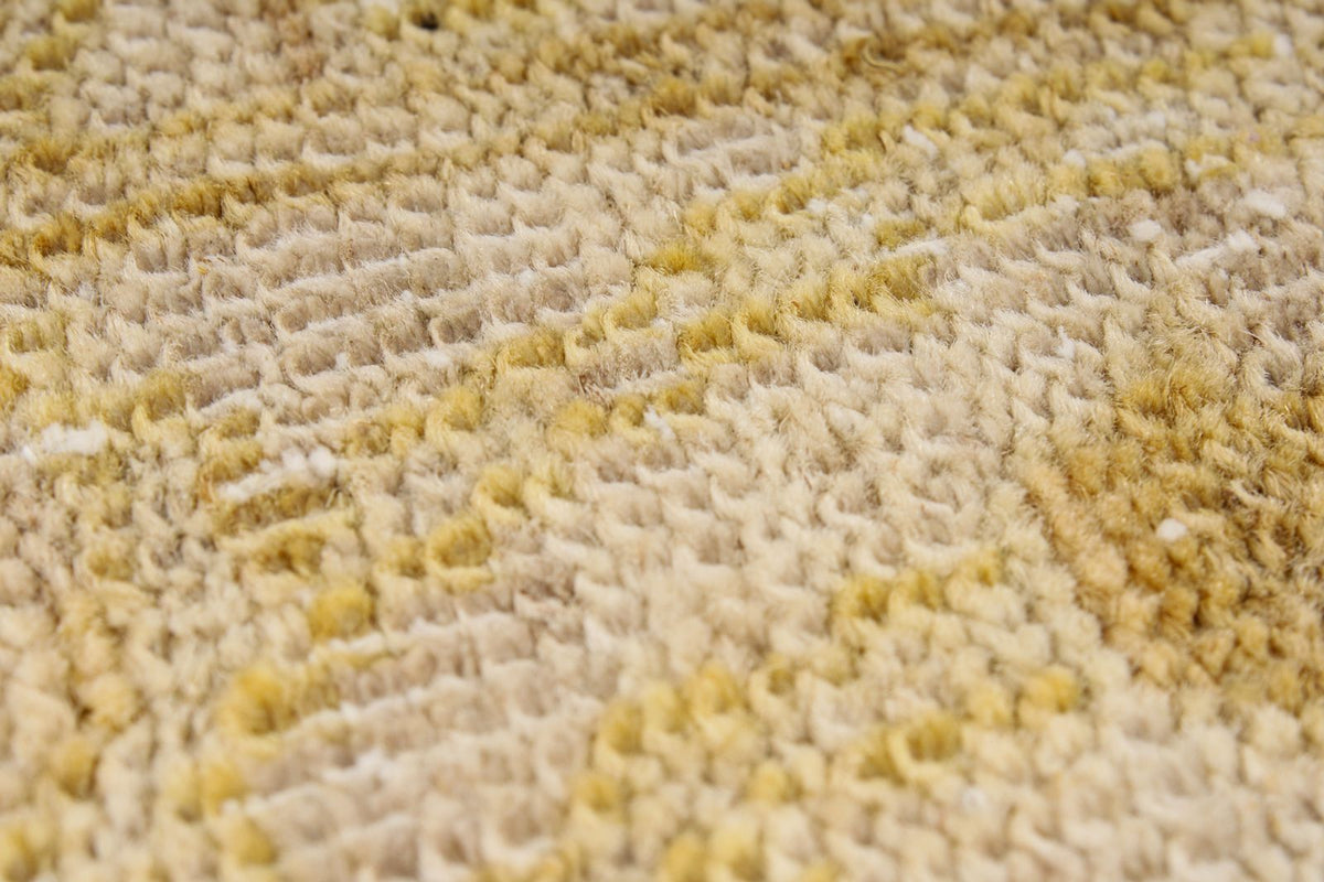 6x9 Ivory and Gold Turkish Oushak Rug