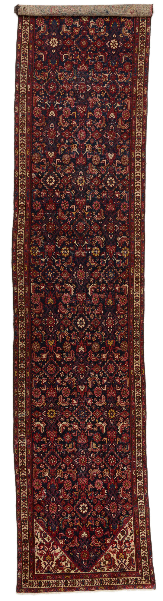 4x17 Navy and Ivory Persian Runner