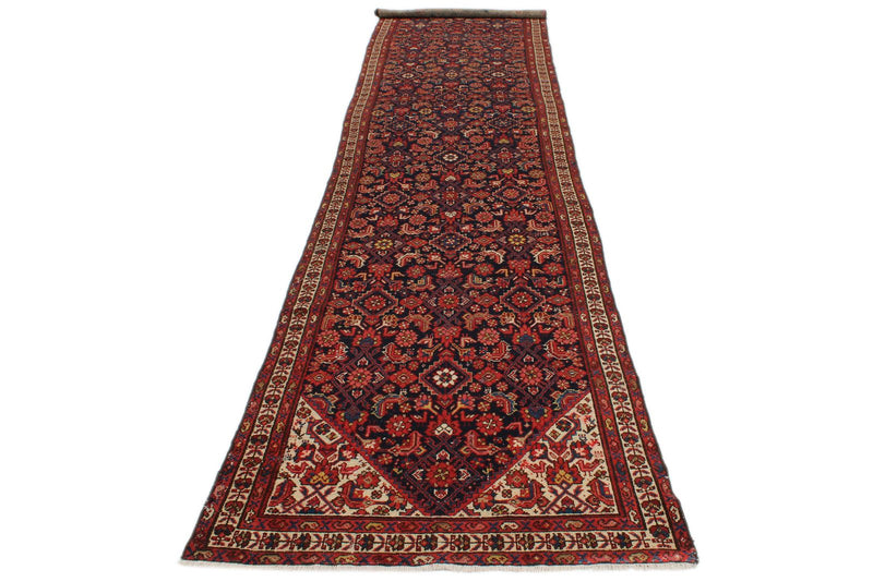 4x17 Navy and Ivory Persian Runner