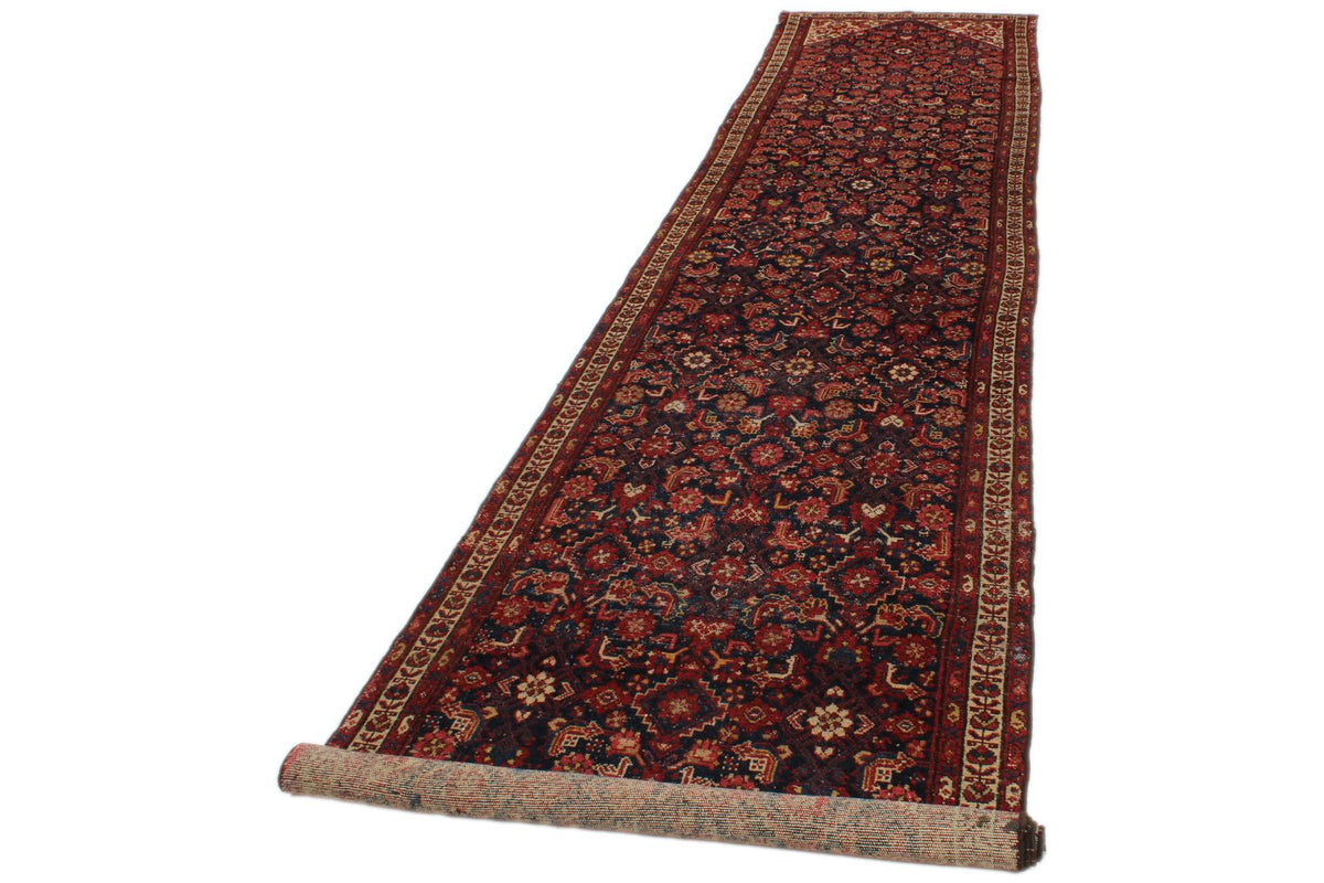 4x17 Navy and Ivory Persian Runner