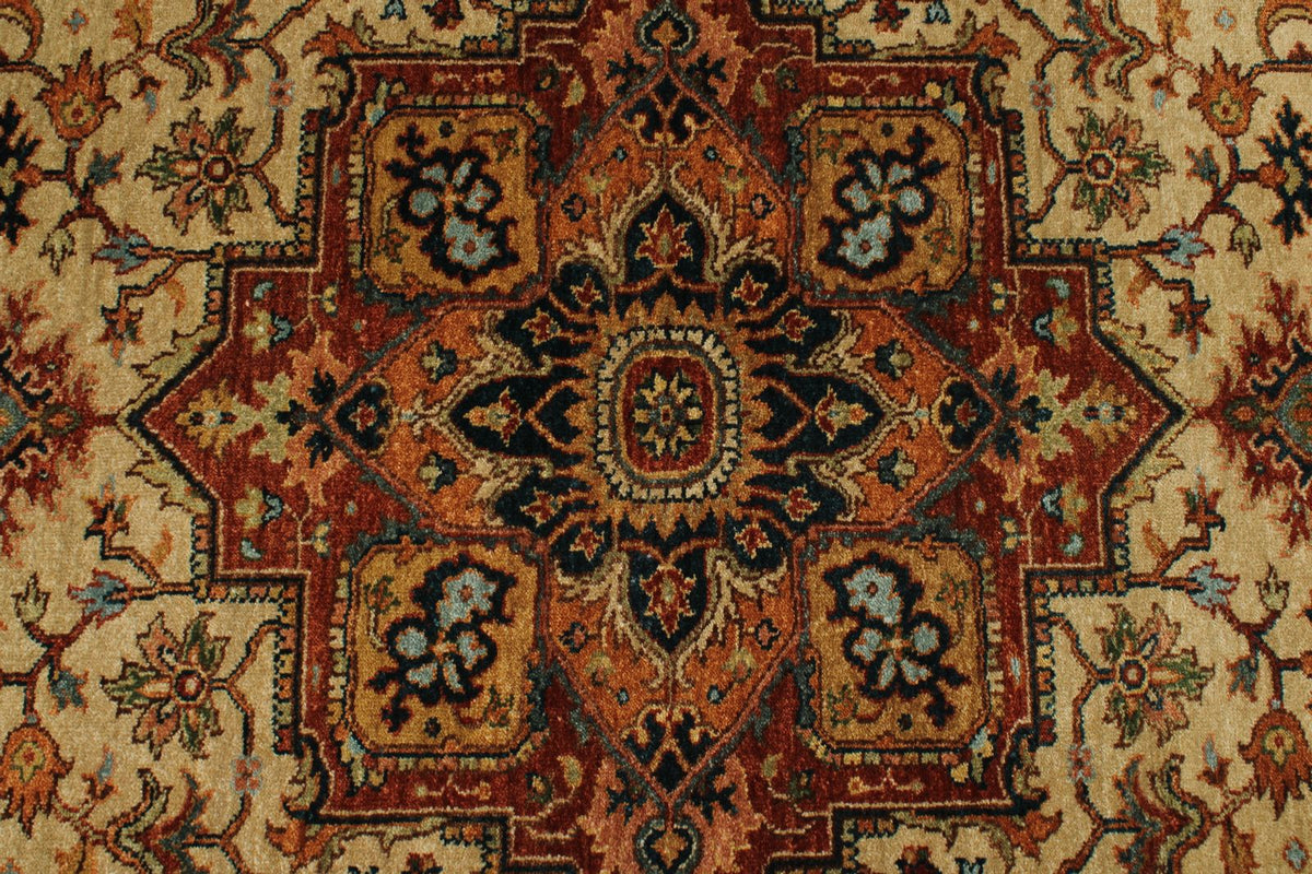 4x8 Ivory and Rust Anatolian Persian Rug