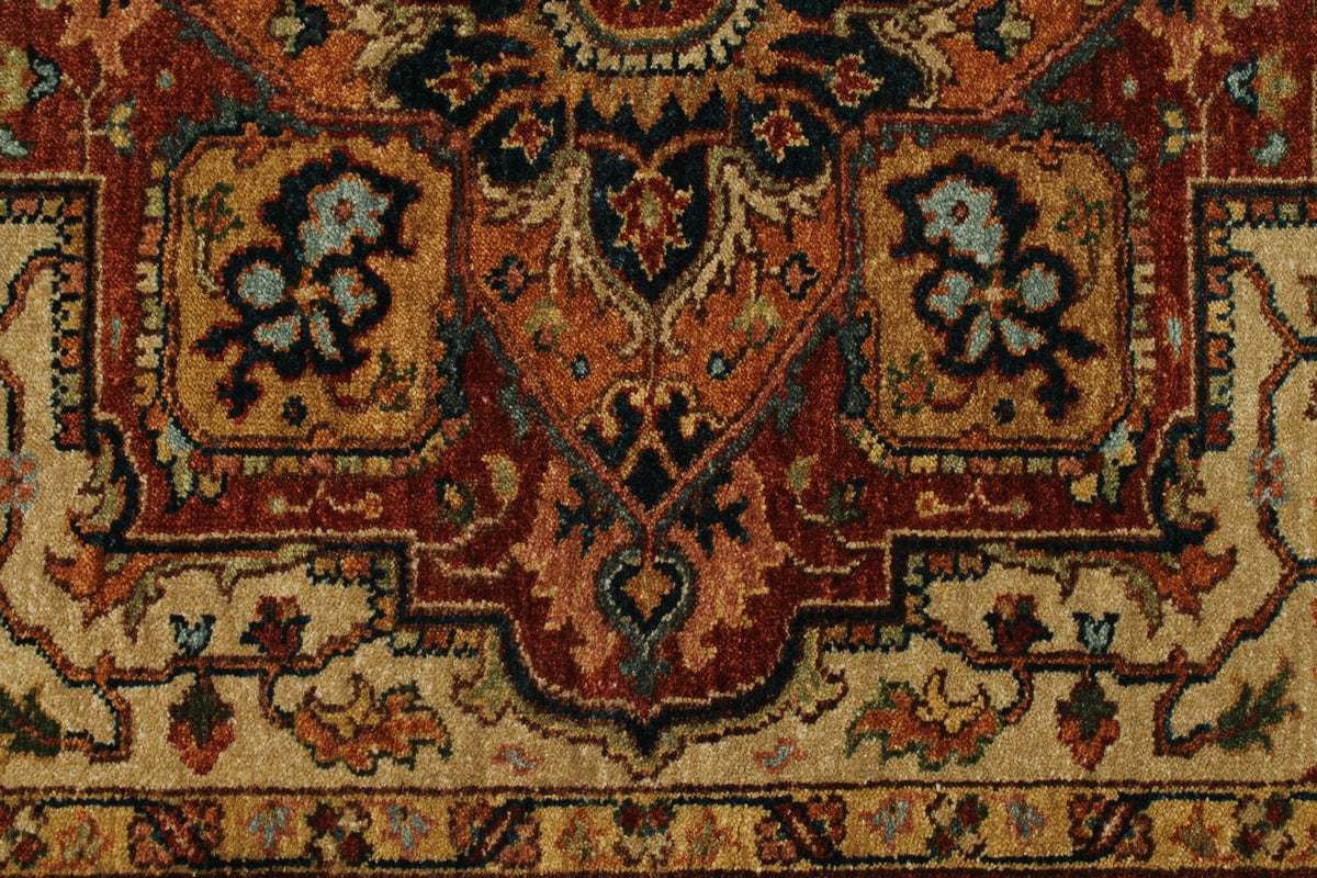 4x8 Ivory and Rust Anatolian Persian Rug