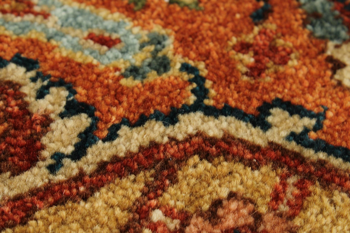 4x8 Ivory and Rust Anatolian Persian Rug