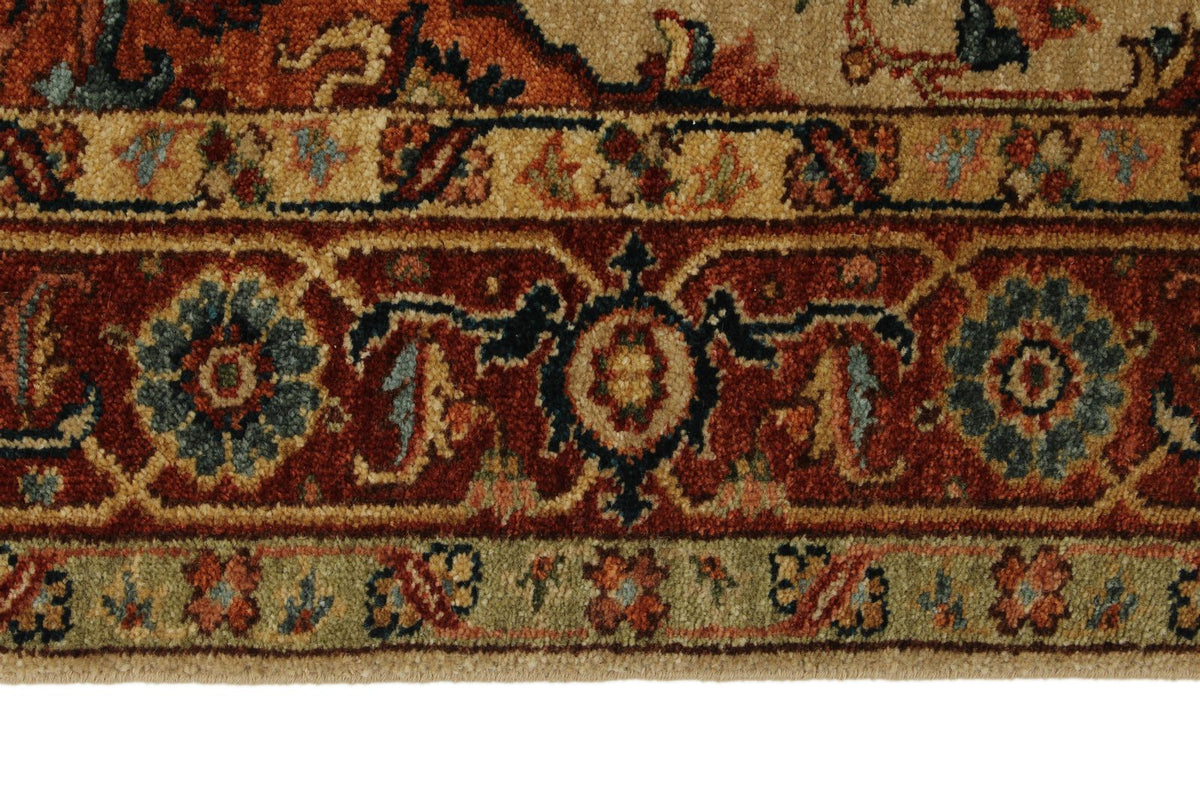 4x8 Ivory and Rust Anatolian Persian Rug
