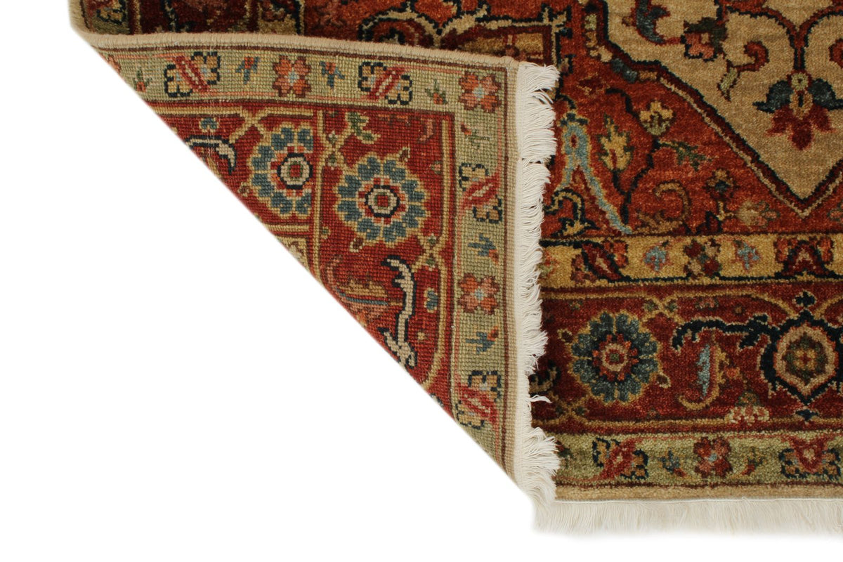 4x8 Ivory and Rust Anatolian Persian Rug