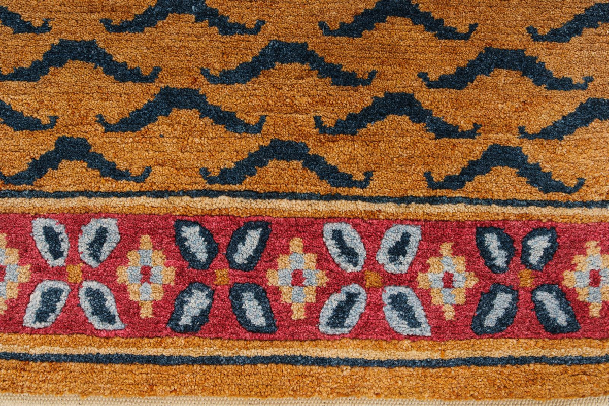 2x3 Yellow and Navy Modern Contemporary Rug