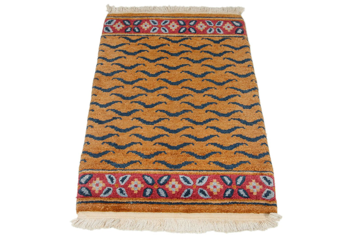 2x3 Yellow and Navy Modern Contemporary Rug