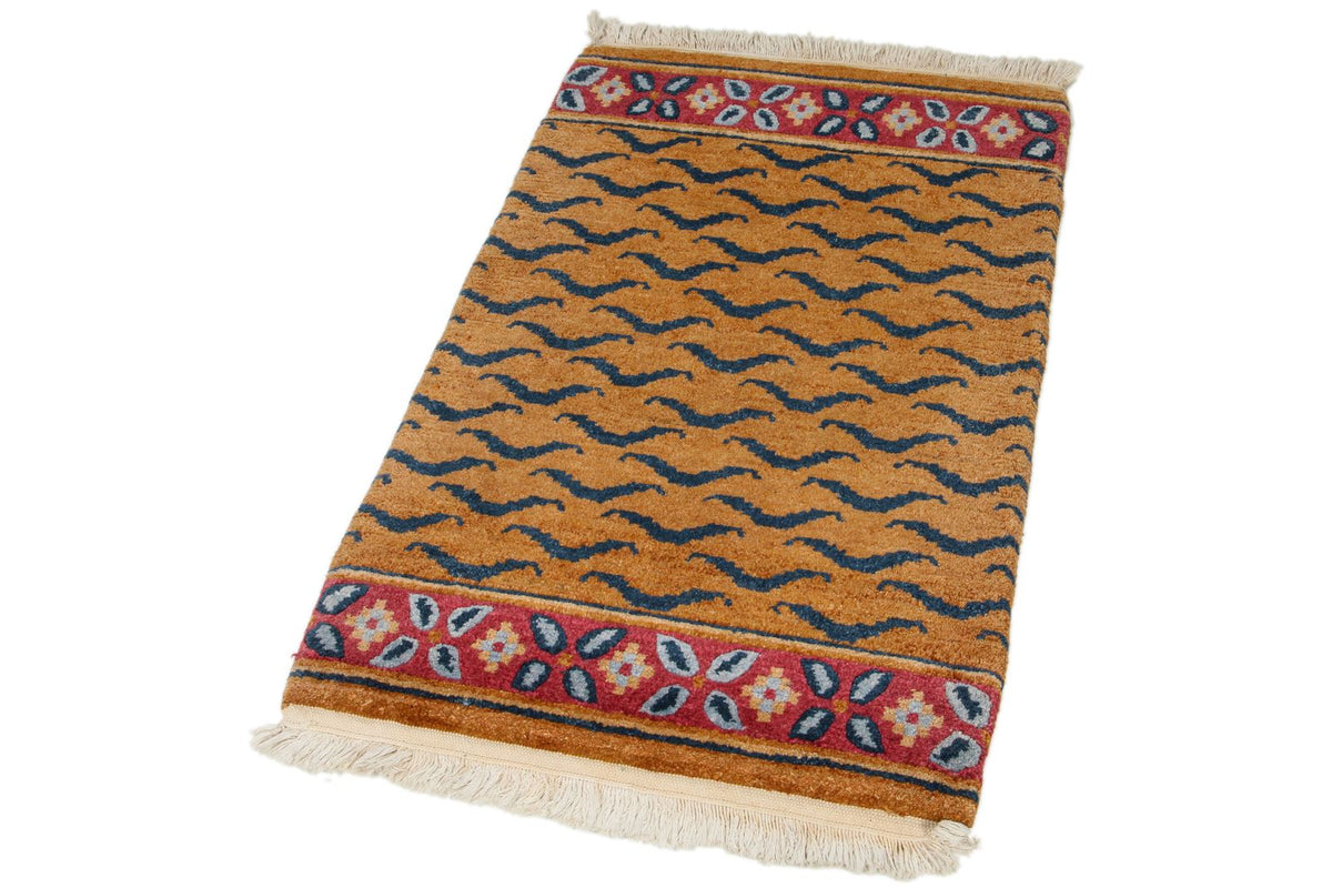 2x3 Yellow and Navy Modern Contemporary Rug