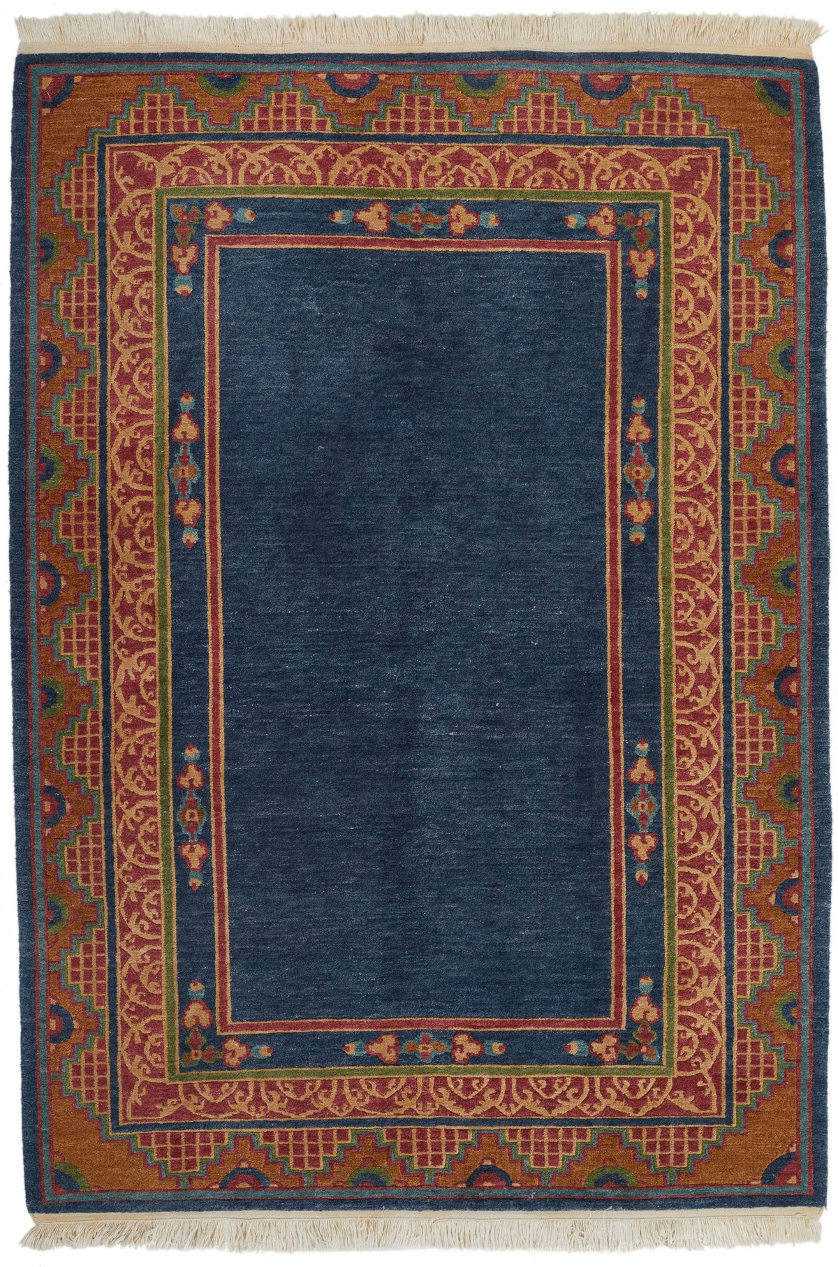 5x7 Navy and Multicolor Modern Contemporary Rug