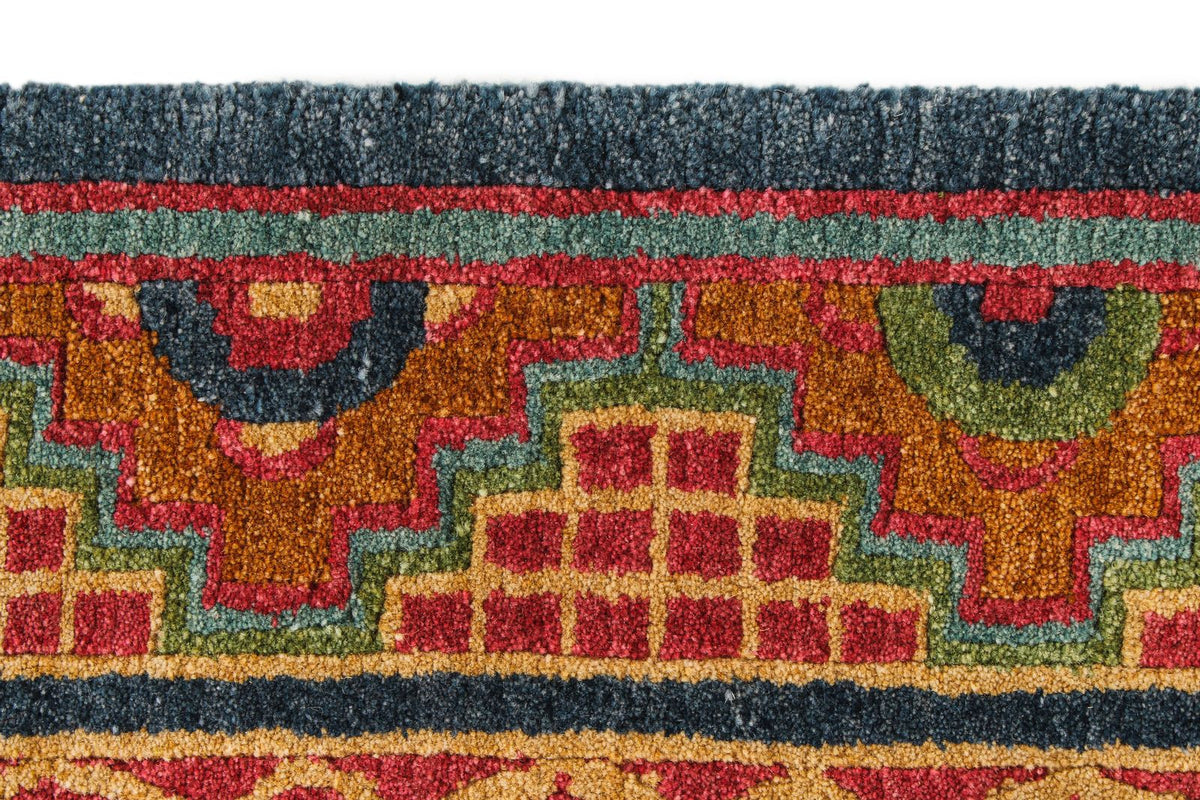 5x7 Navy and Multicolor Modern Contemporary Rug