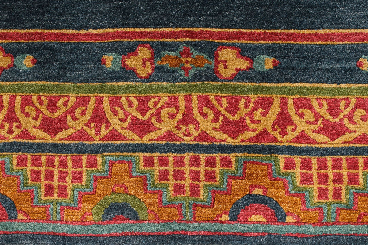 5x7 Navy and Multicolor Modern Contemporary Rug