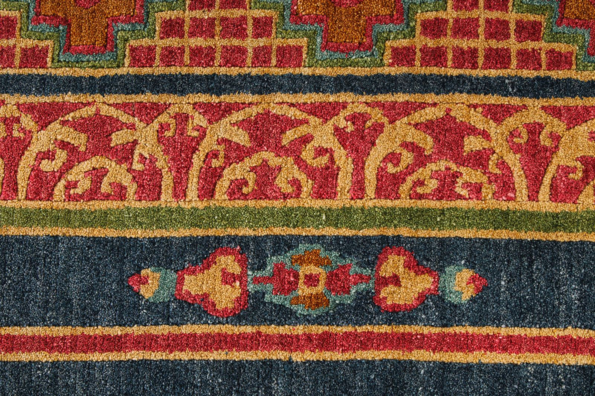 5x7 Navy and Multicolor Modern Contemporary Rug