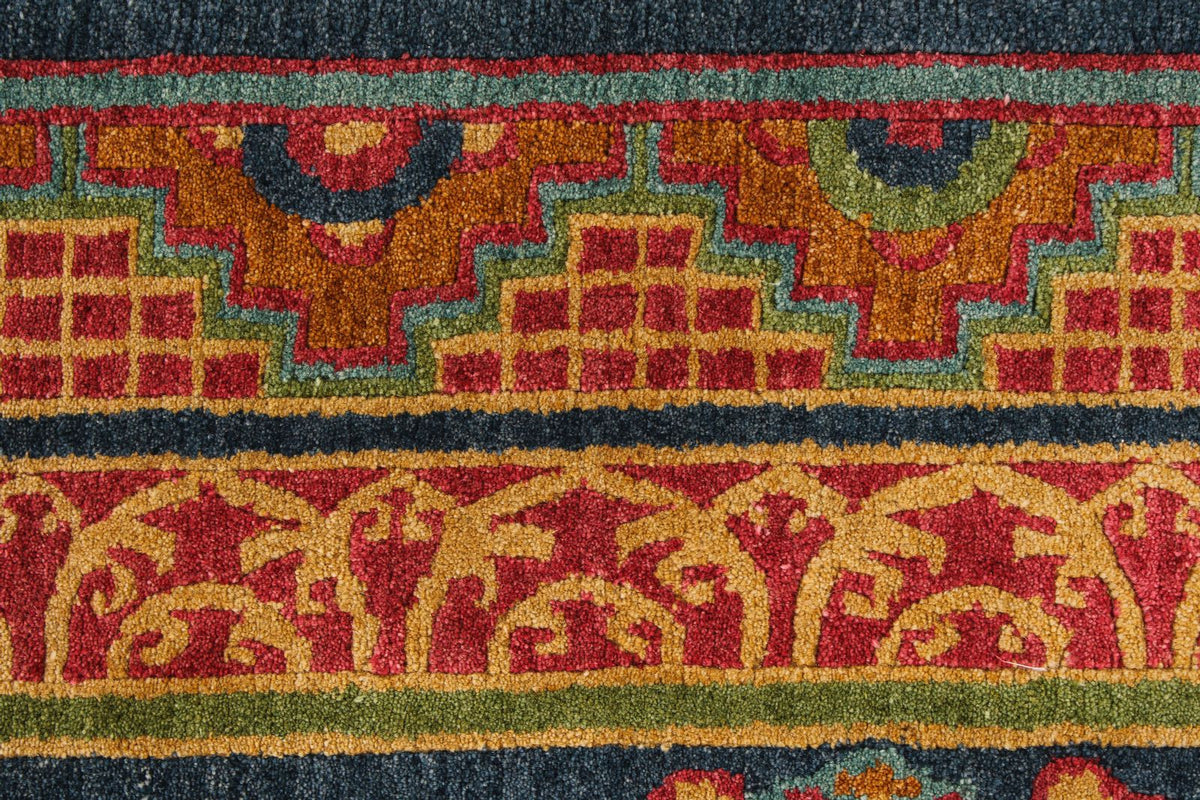 5x7 Navy and Multicolor Modern Contemporary Rug