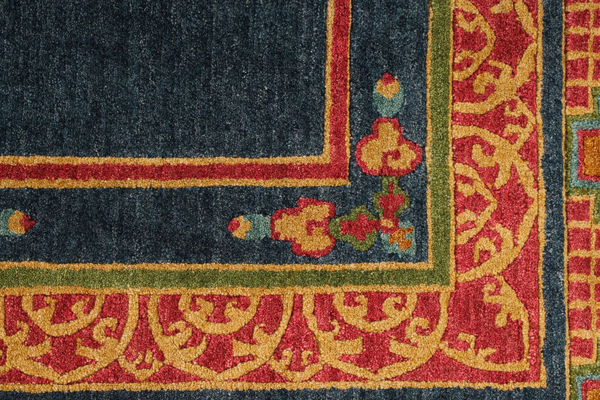 5x7 Navy and Multicolor Modern Contemporary Rug