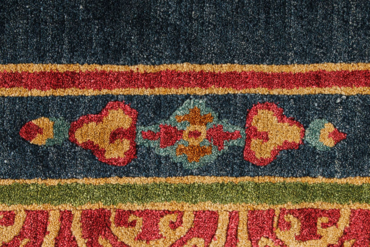 5x7 Navy and Multicolor Modern Contemporary Rug