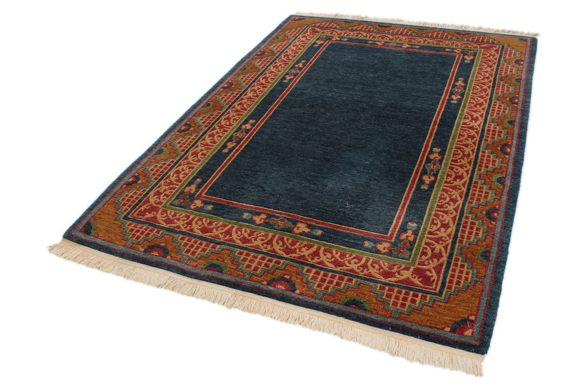 5x7 Navy and Multicolor Modern Contemporary Rug