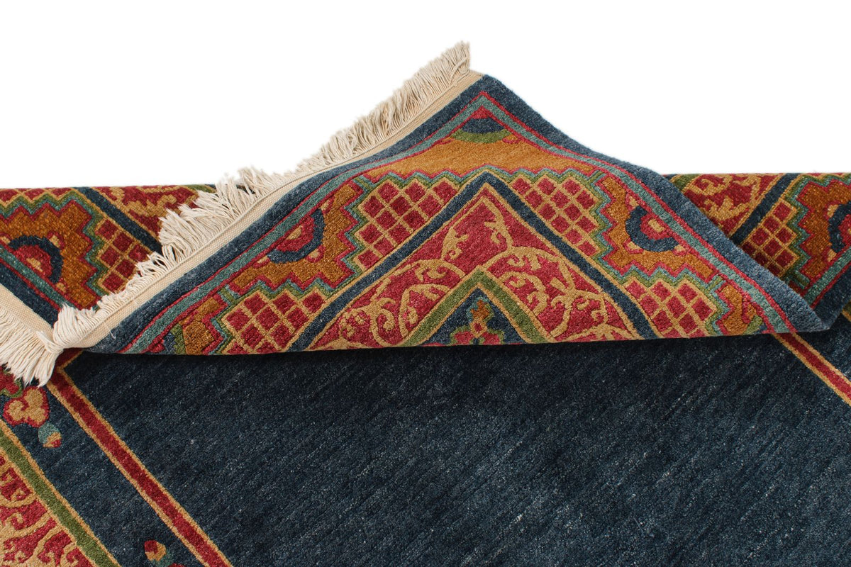 5x7 Navy and Multicolor Modern Contemporary Rug