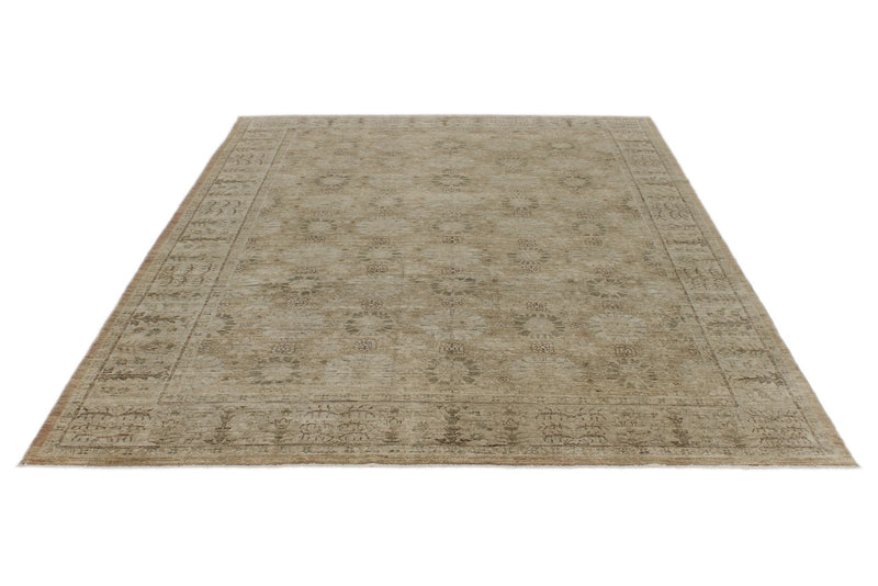 7x10 Blue and Beige Turkish Oushak Rug