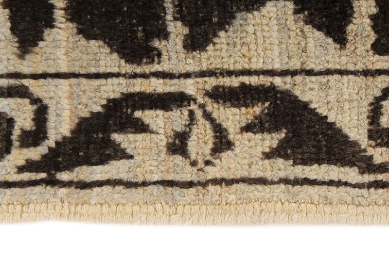6x9 Brown and Ivory Anatolian Tribal Rug