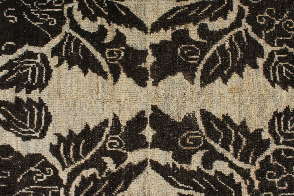 6x9 Brown and Ivory Anatolian Tribal Rug