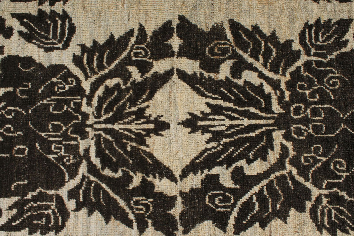 6x9 Brown and Ivory Anatolian Tribal Rug