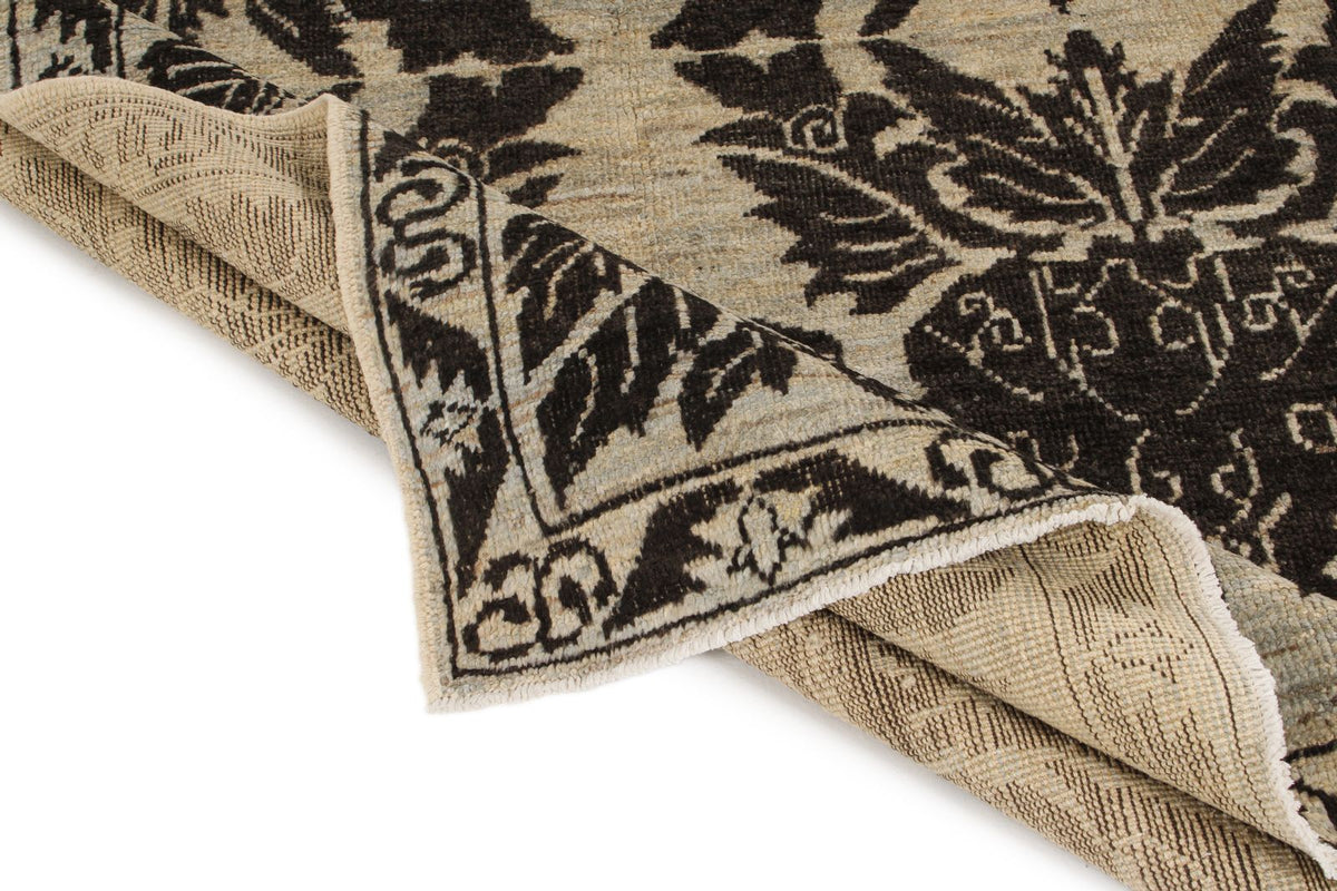 6x9 Brown and Ivory Anatolian Tribal Rug