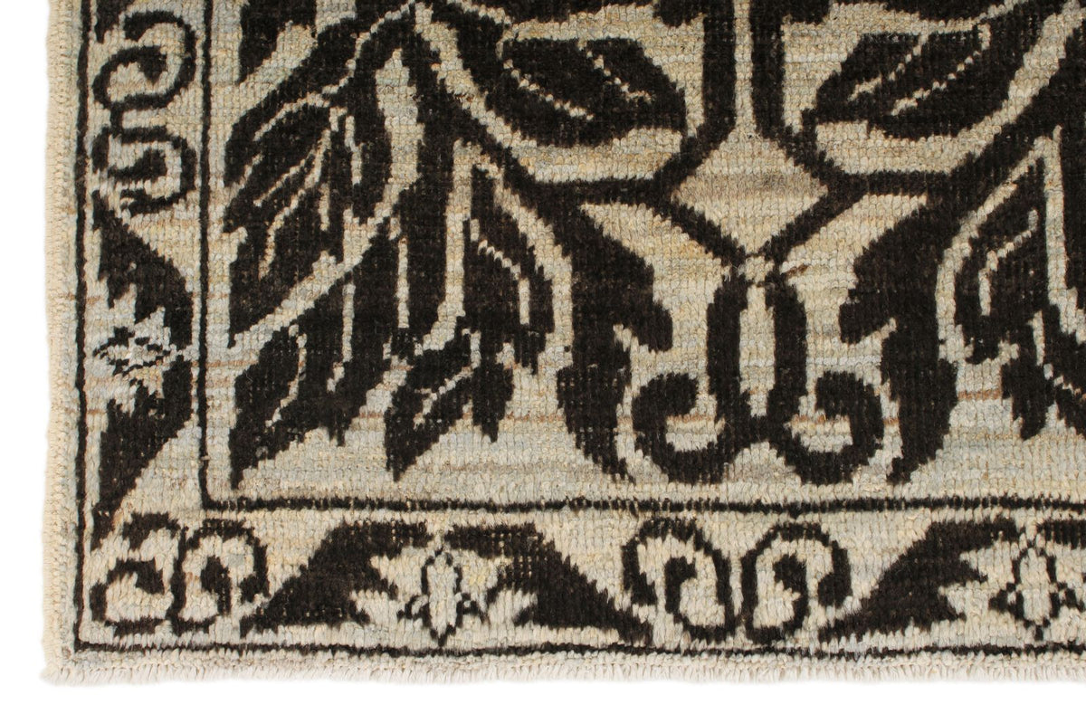 6x9 Brown and Ivory Anatolian Tribal Rug